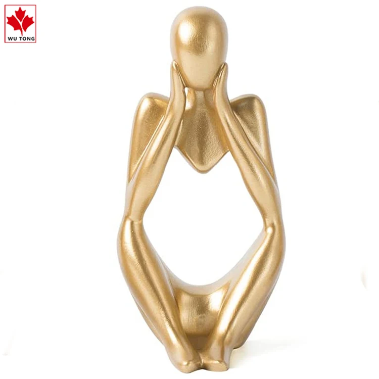 New Design Abstract Modern Sculpture No Seeing No Listening No Speaking Statues Resin Figurine Set For Home Ornament
