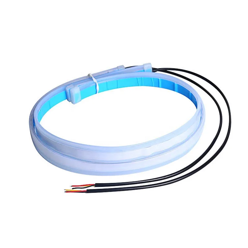 Universal 30 45 60 CM Ultra Thin Car Soft Tube LED Strip Daytime Running Light DRL Turn Signal Lamp Flowing LED Headlights