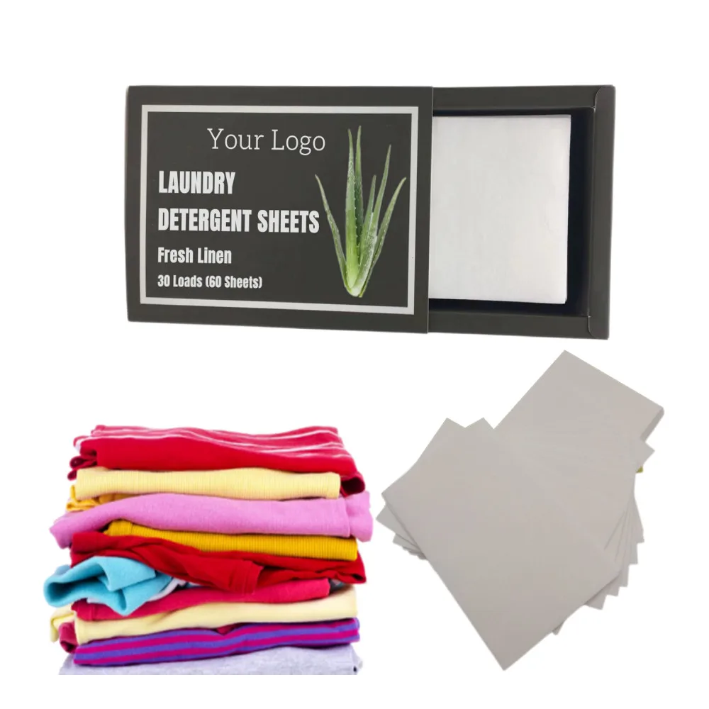 Laundry Detergent Strip Sheet Supplier Manufacturer Anti Bacterial Mite Detergent Paper Sheet With Solid Enzym