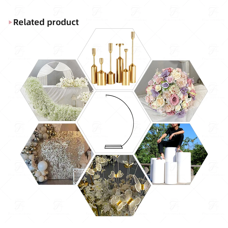 Crystal Chandelier Bracket Metal Iron Semicircle Frame For Outdoor Wedding Table Decoration