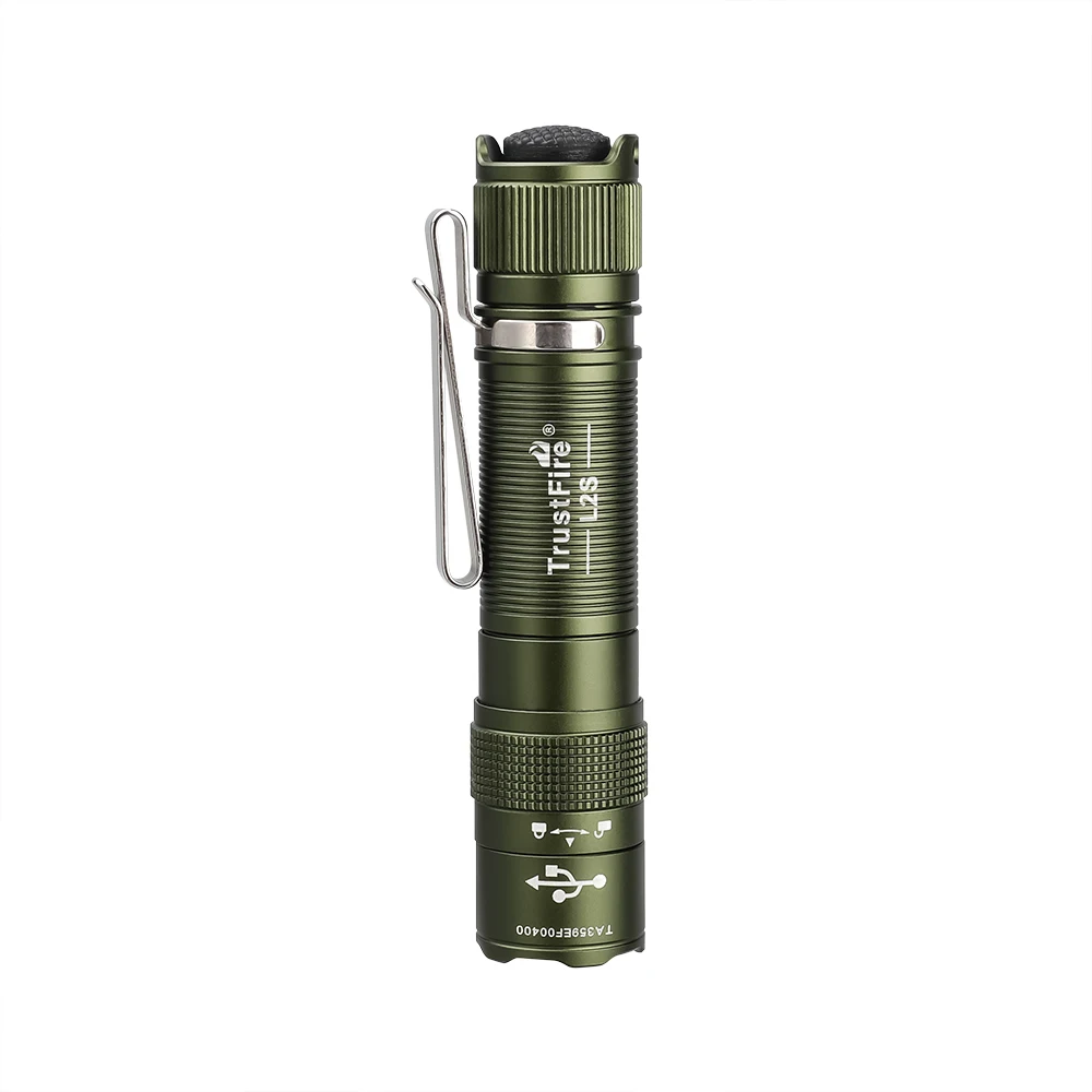 TrustFire L2S Brightest 1050LM Tactical flashlight IPX6 Waterproof 14500 Rechargeable MINI LED Clip Light Flashlight