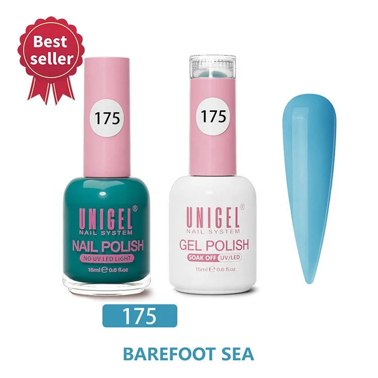 Unigel #163-#180 Wholesale Nails System 98% Matching Wholesale Solid Colors 2in1 UV Gel Polish and Nail Lacquer