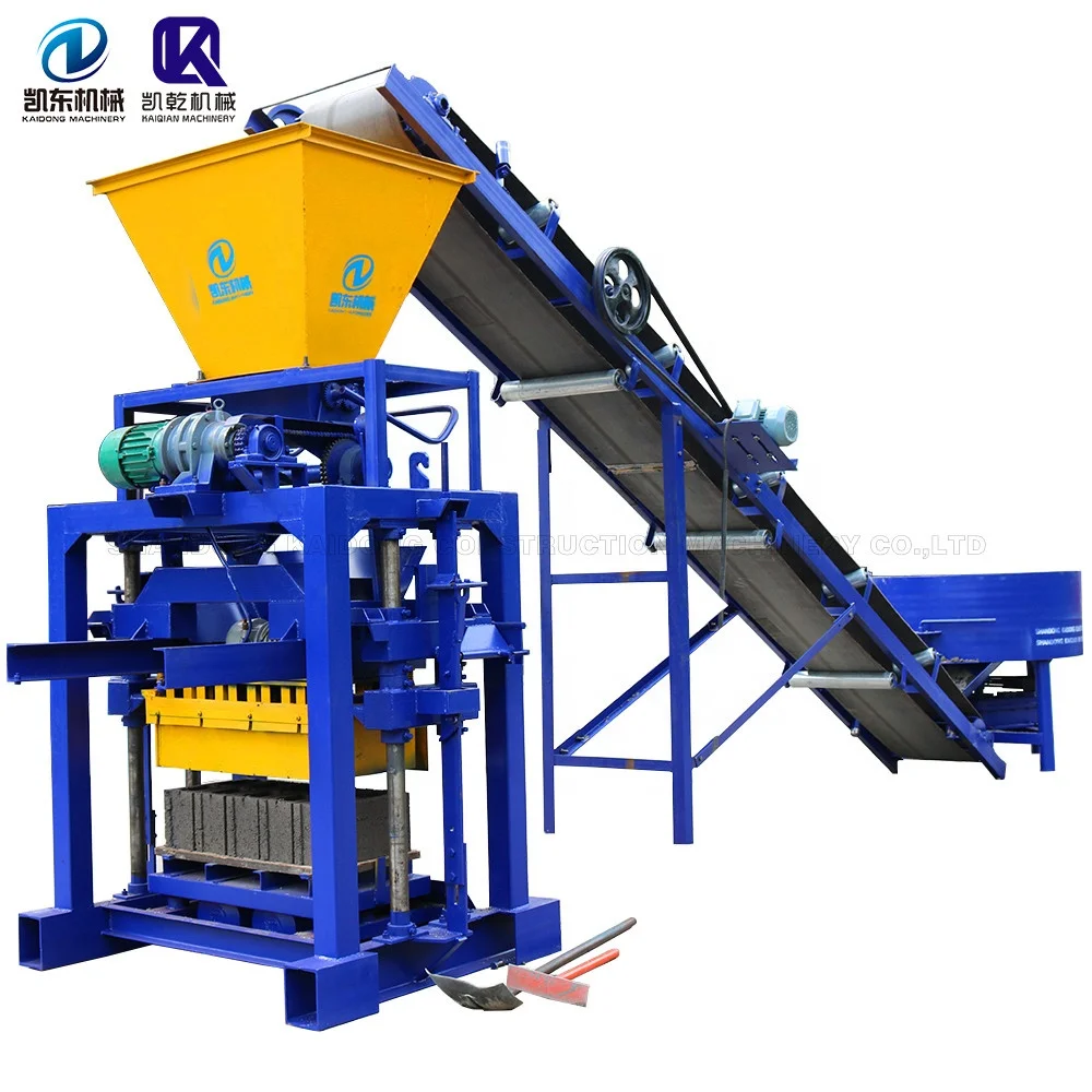 QTJ 4-35B semi-auto concrete block making machine hollow solid interlock brick making machine
