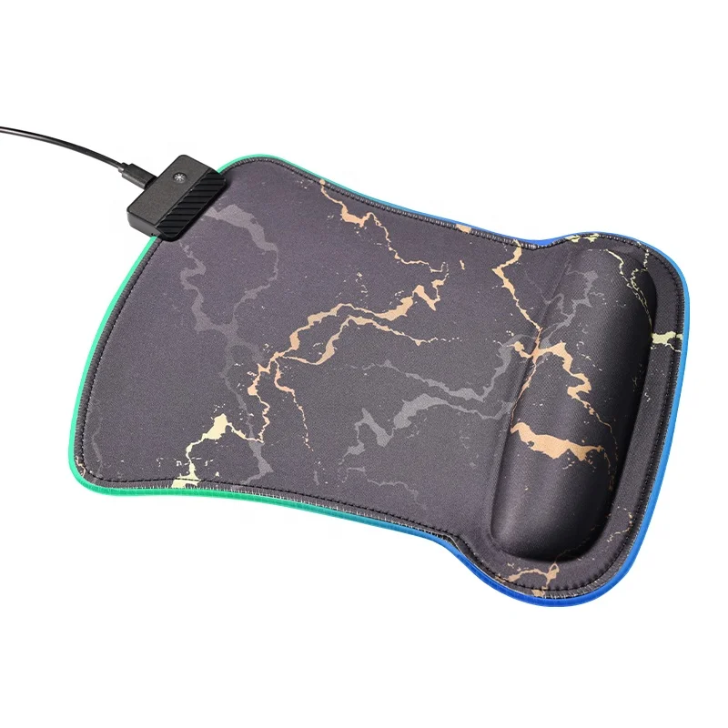 Soft RGB LED Mouse Pad With Wrist Rest