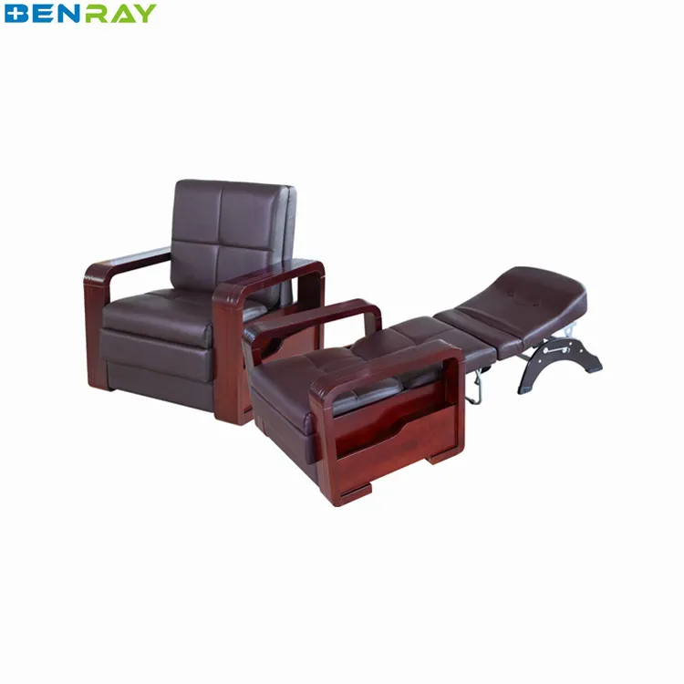 BR-CR12 Guangzhou 6 Wheels Hospital Foldable Recliner Hospital Sleeper Chair Reclining Chair Bed Price