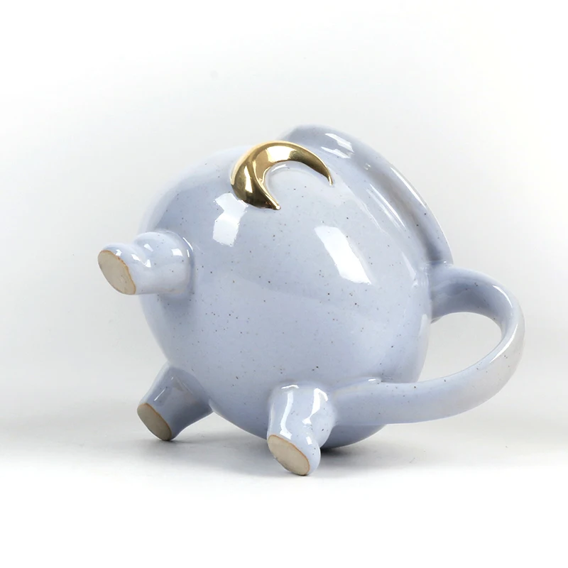 Stoneware Speckled Splash Ink Campfire Cup Ceramic Big Ear Handle Coffee Mug