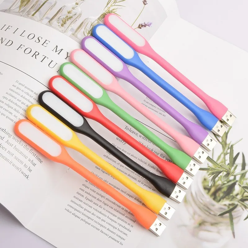 5V USB Mini LED Reading Night Lamp Multicolor Flexible Clip for Laptop Notebook Computer White Red Body with Bedroom Application