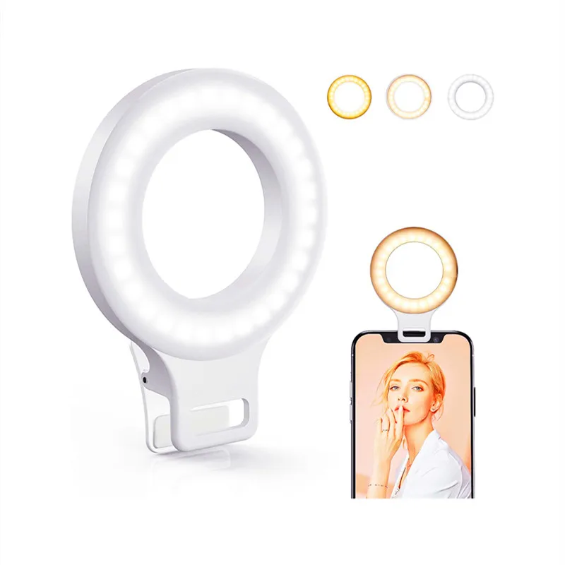 Горячая Распродажа 500 мА · ч перезаряжаемое светодиодное кольцо для селфи Универсальное портативное кольцо 3500-8500 к заполняющее световое кольцо Крепление на телефон