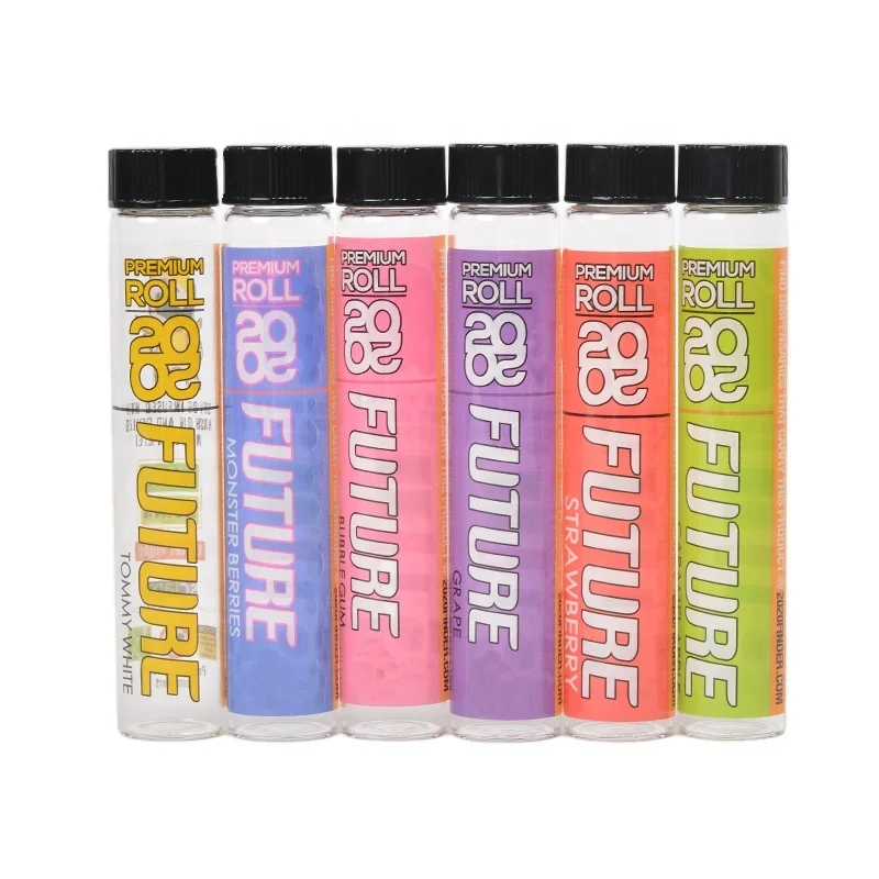 
2020 finder Pre rolls tube Packaging joint tubes Glass bottle with Label Top Sticker Custom Pre Roll tube for Dankwoods 