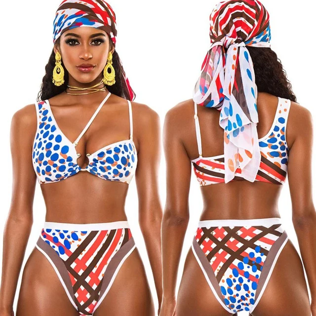 factory high quality waist trendy elastic girls sexy islamic colombian bikini adult unique two piece african swimwear swimsuit