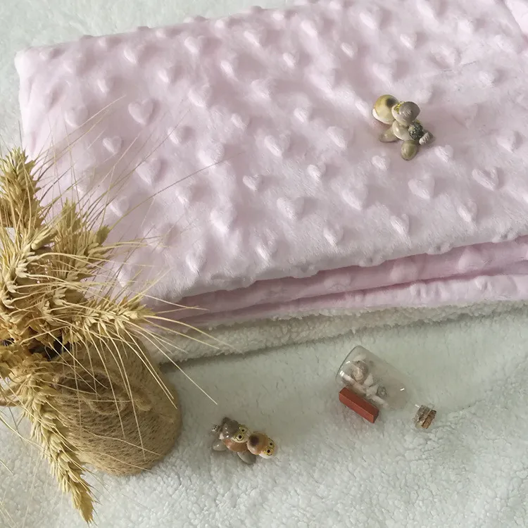 2022 new arrival Super Soft Custom Printing Newborn Baby Swaddle Coral Fleece Micro 3D Pom Mink Dot Baby Blanket