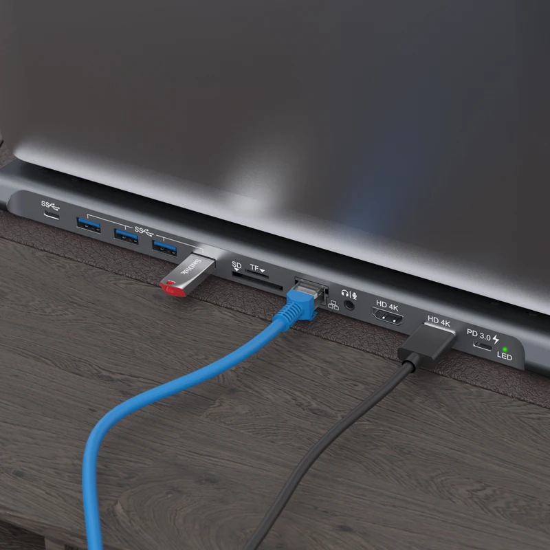 USB-концентратор все в одном, 12 в 1, USB-концентратор 3,1 Type-C, адаптер, многофункциональная док-станция для MacBook, ноутбуков, компьютеров