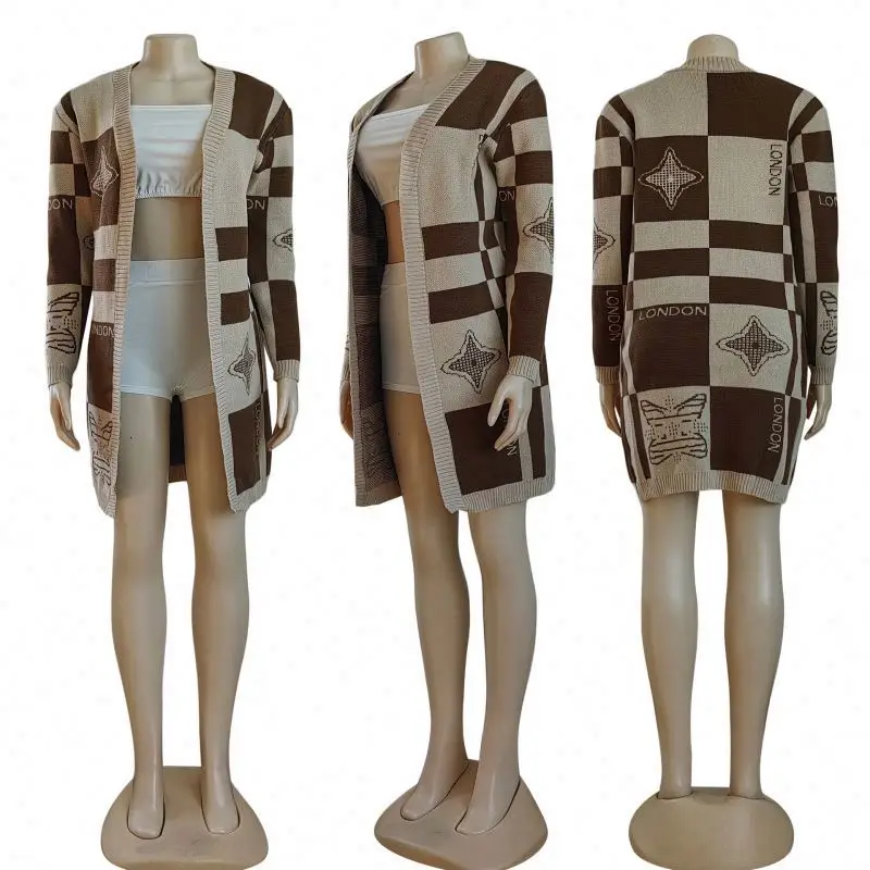 Luxury brand clothing Knitted cardigan sweater jacket coats for ladies winter clothes women designer famous brands