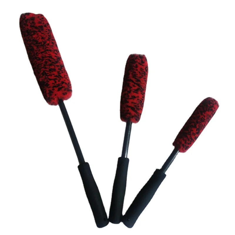 3pcs Wheel Cleaner Brush Long Handle Rim Cleaning Brush Multipurpose Wheel Soft Brush for Car Motorcycles Bicycles Rims