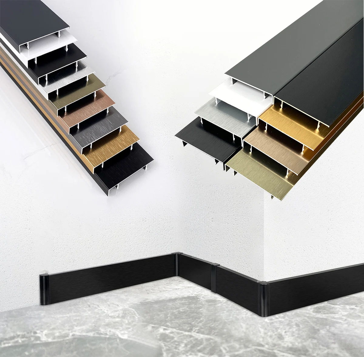 Декоративный алюминиевый плинтус