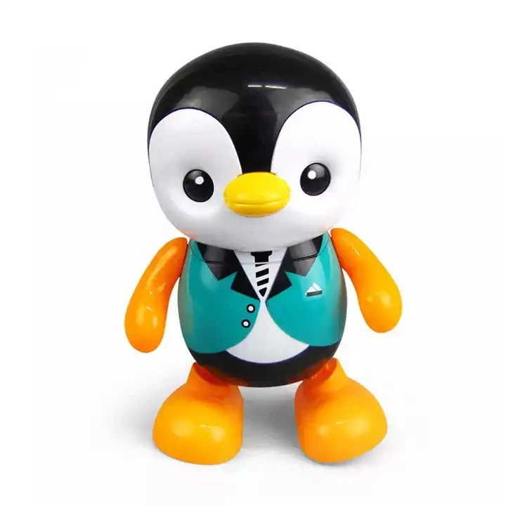 New Electric Light And Musical Child Dancing Toys Fun Cartoon Animal Swinging Walking Penguin Toys