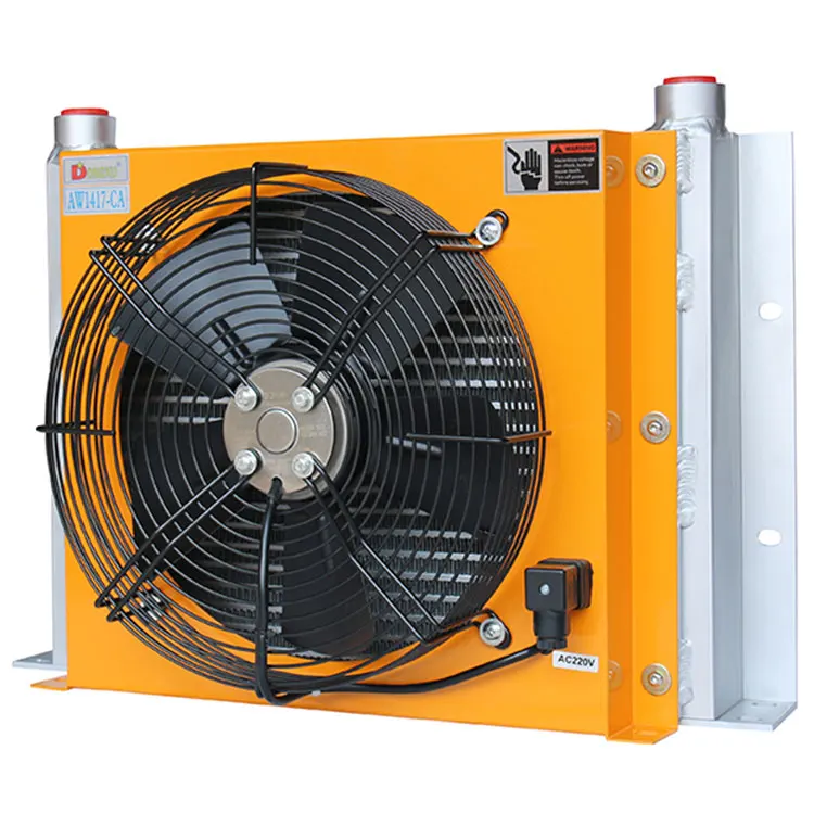 Small in volume plate fin air cooler hydraulic heat exchanger with fan