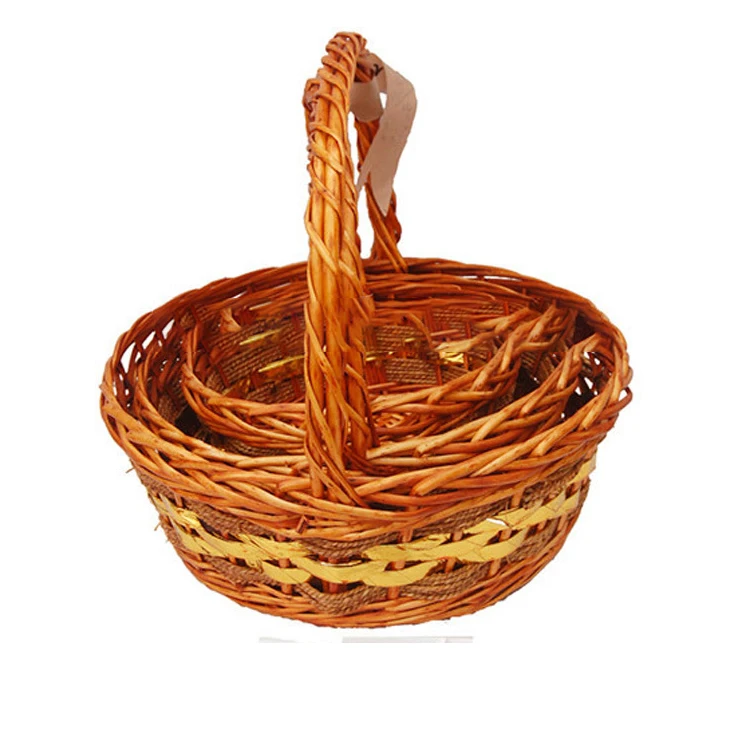 Handmade Wicker cone flower basket