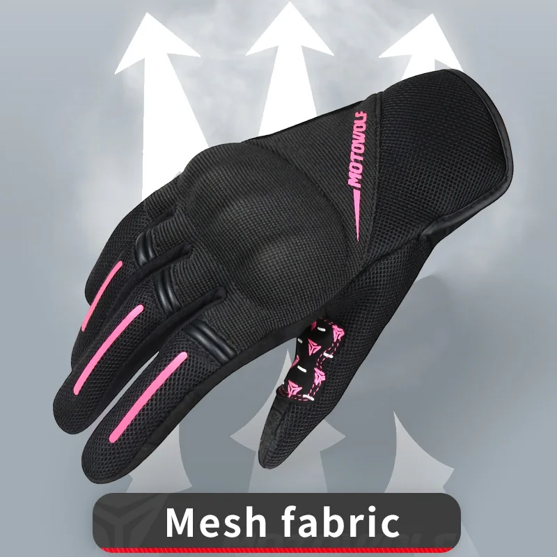 Motowolf breathable summer gloves for women riding gloves touch screen motorcycle accessories