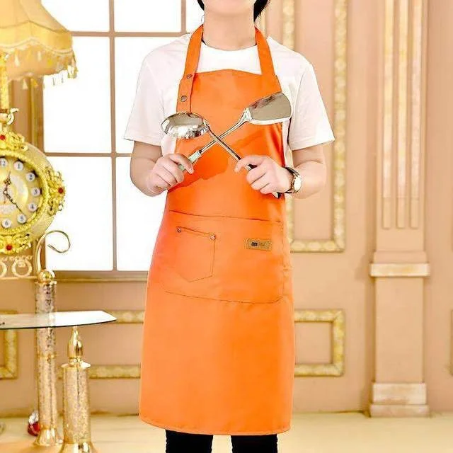 New fashion canvas kitchen apron ladies men chef work apron barbecue restaurant bar store cafe beauty nail studio uniform