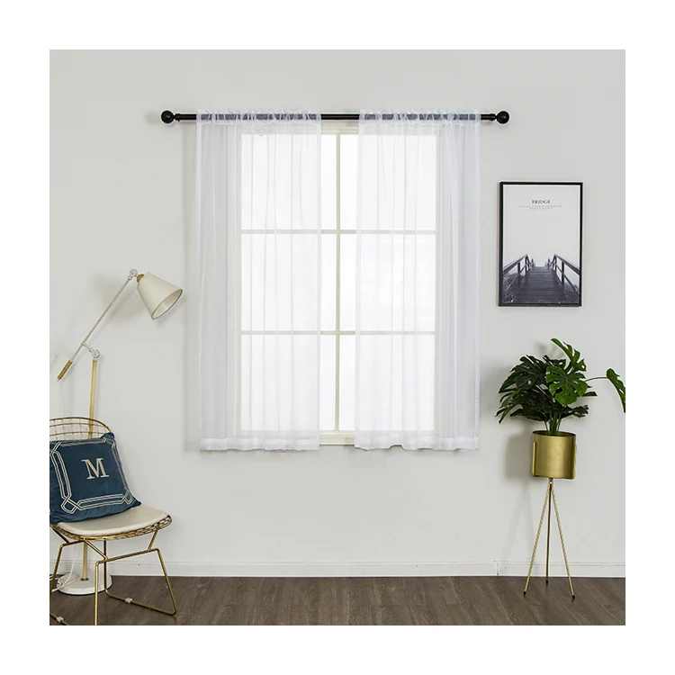 Living room bedroom manufacturer customized 100% polyester transparent tulle curtains