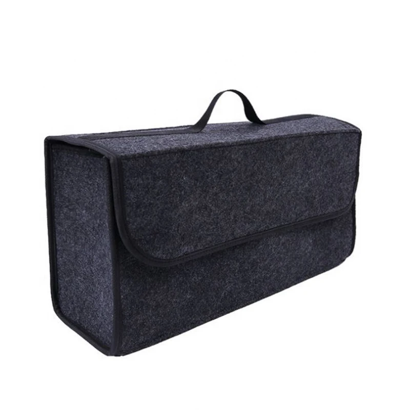 Car Boot Organizer Box Car Cargo Container Storage Bags Soft Car Accessories Felt Organizer Bag Box For Sale