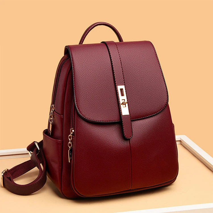 Women Luxury pu Leather Backpack Travel Bagpack Large Capacity Fashion Retro School Bag Shoulder Bags Girls Backpacks