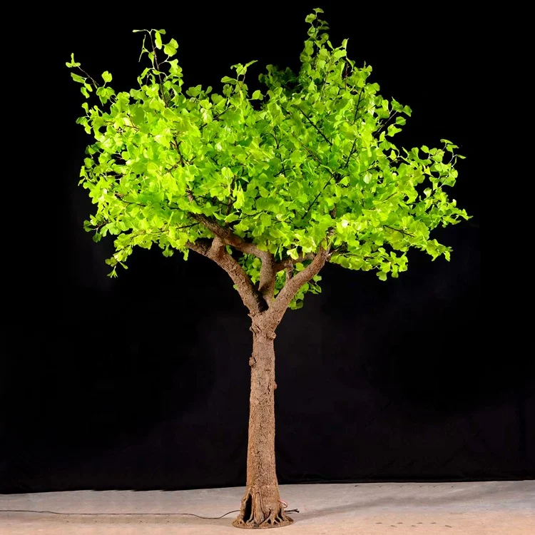 wholesale Outdoor christmas street landscape decoration large Artificial led Ginkgo tree lighting