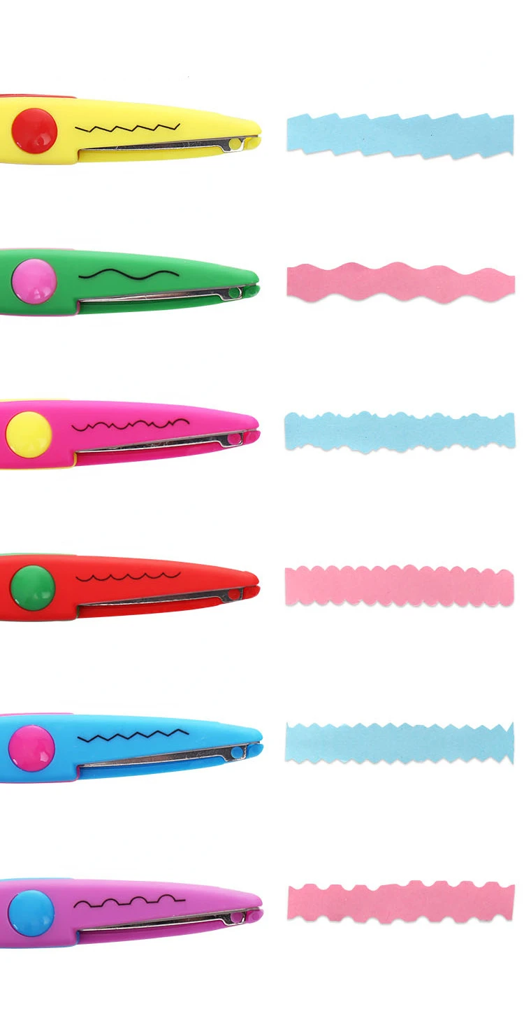 6 Styles Minimalistic Lace Scissors Wavy Pattern Small Round Head Children Special Student Art Tool Stationery Scissor