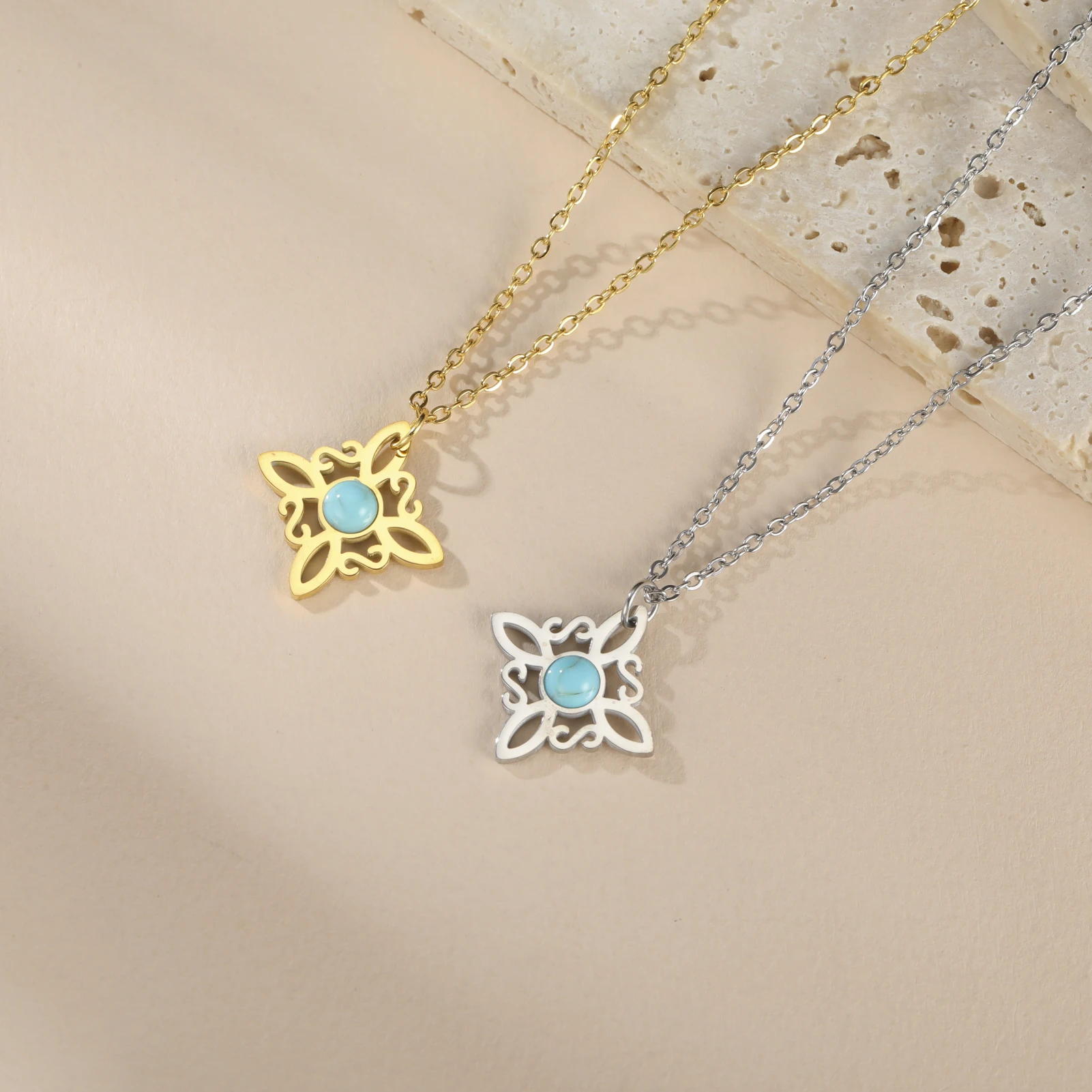 Classic Witch Knot Necklace for Women Irish Celtic Knot Trinity Good Luck Charm Wiccan Symbol Stainless Steel Jewelry