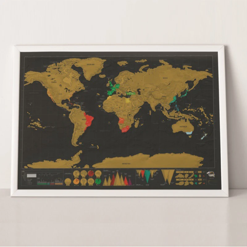 Scratch World Map Large Black Gold Luxury Edition World Map