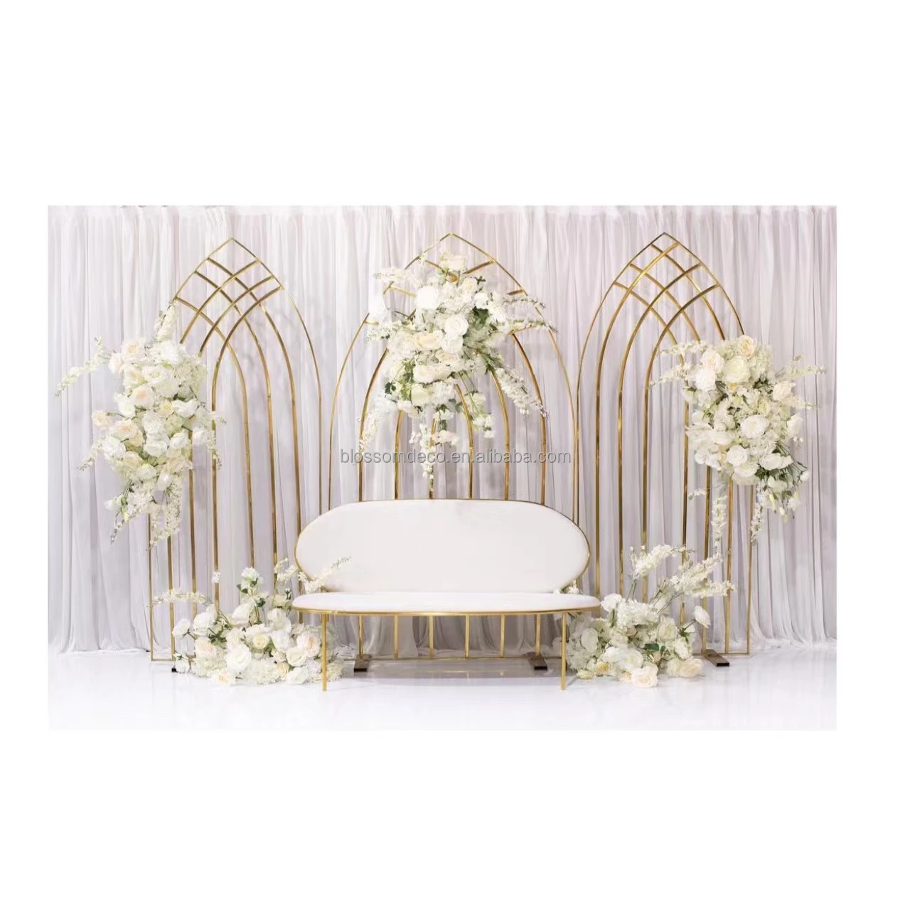 Gold Metal Frame Structure Sets Wedding Arch Backdrop for Wedding Event Party Backdrop Flower Decoration