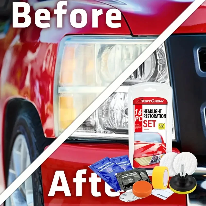 Easy Operation DIY Car Repair Headlight Restoration Cleaning Polishing Kit for Restore Care Sun Damaged Headlights