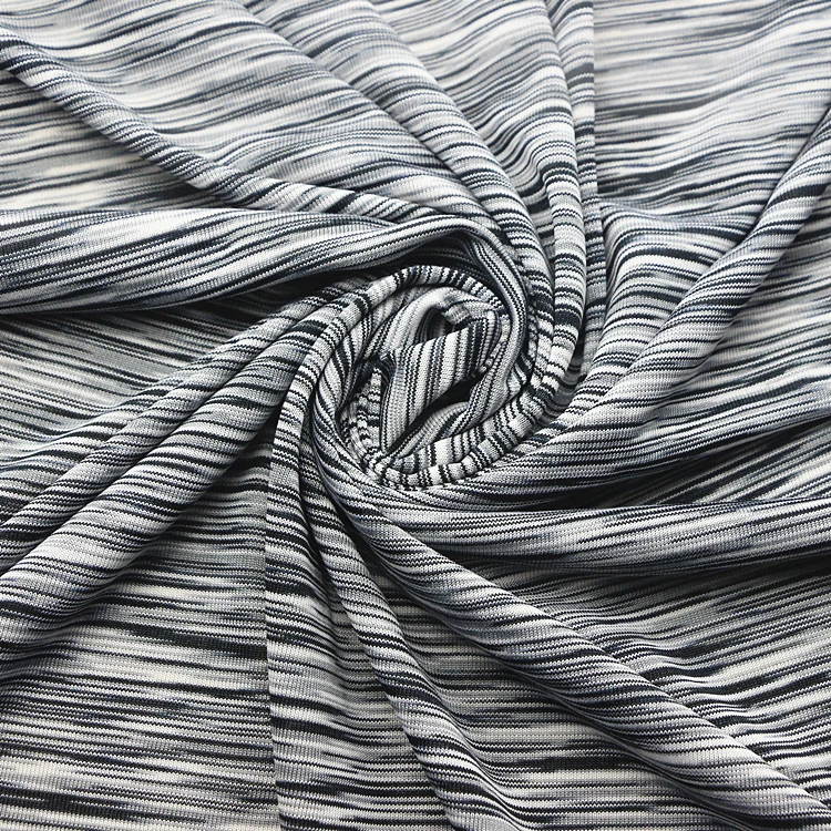 Knit Jersey Rapid Heather Wick Quick Dry Fit Polyester Spandex Elastic Space Dyed Single Jersey Fabric for T-shirt Sportswear