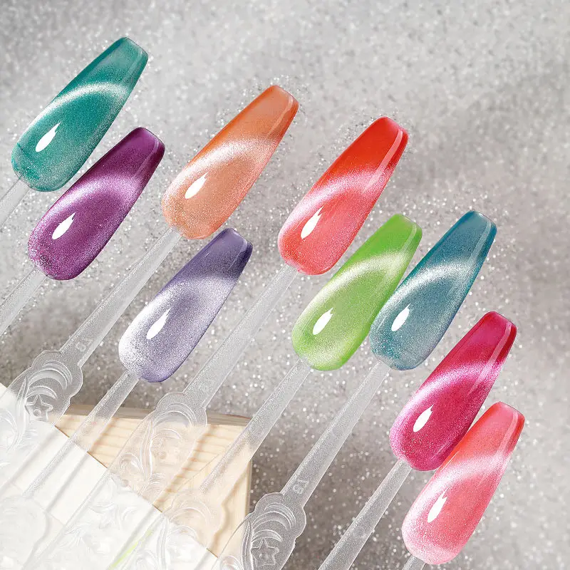 AS 15MI cat eye gel polish magnetic 9colour Semi permanent varnish Custom logo Holographic cat eye nail polish
