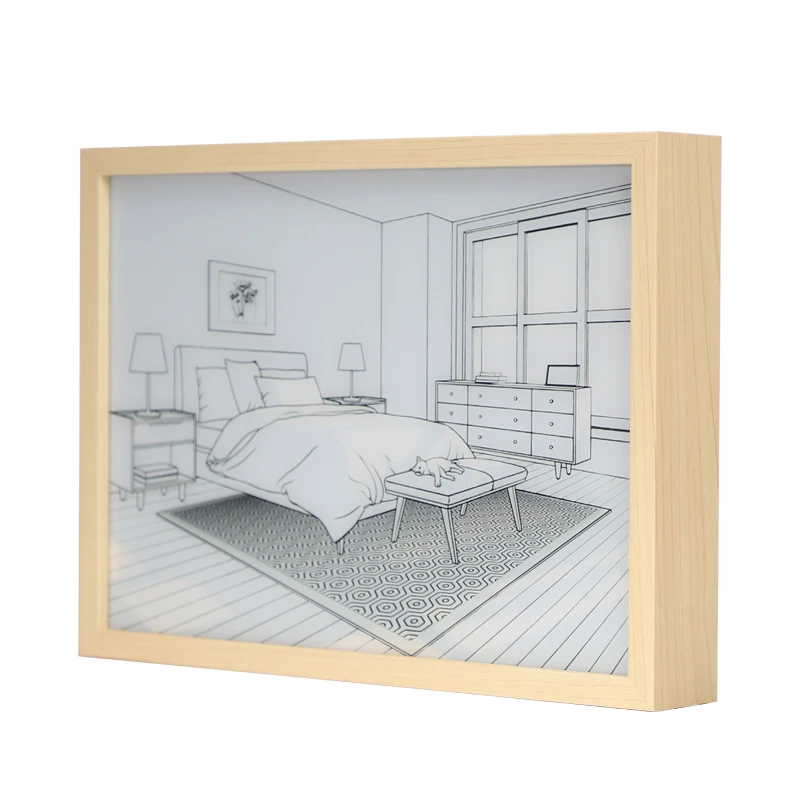 3d Led Painting Wooden Photo Frame Wall Art Home Decor Led Frame Lamp 3 Color Bedside Light Painting With 3 Color