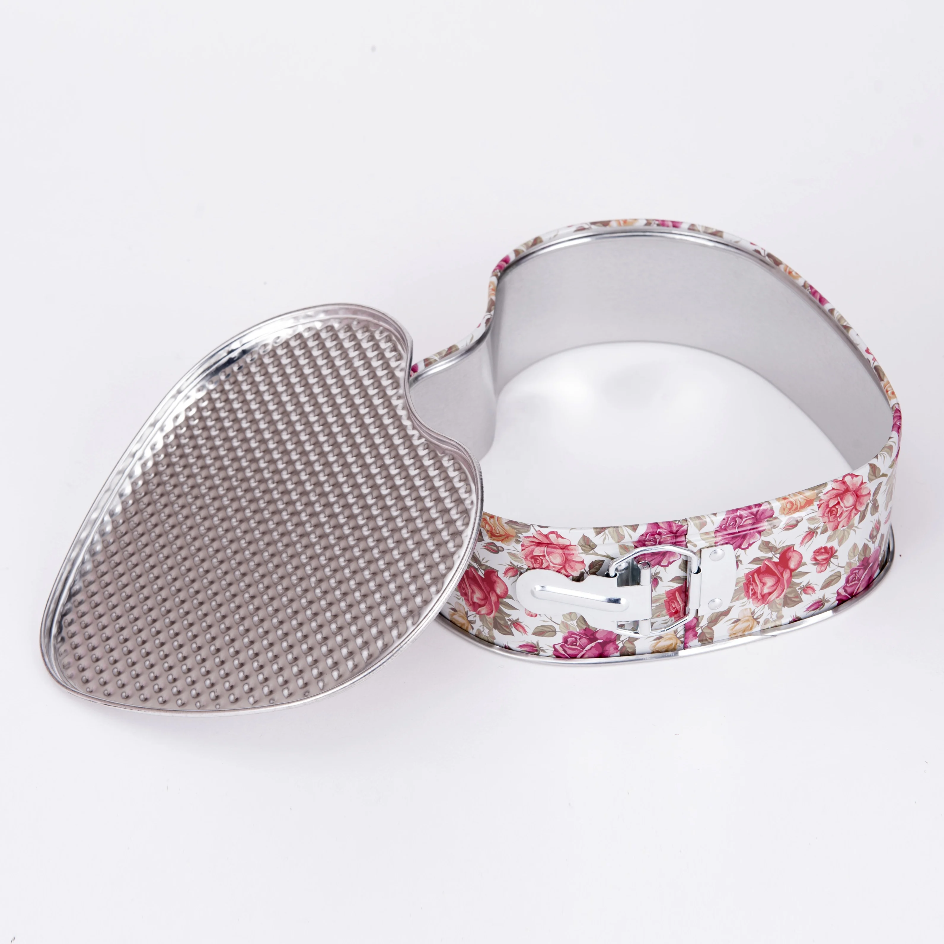 
 Металлическая форма для выпечки торта с принтом, форма для выпечки торта со съемным дном, Оловянная форма для выпечки торта в форме круглого сердца  