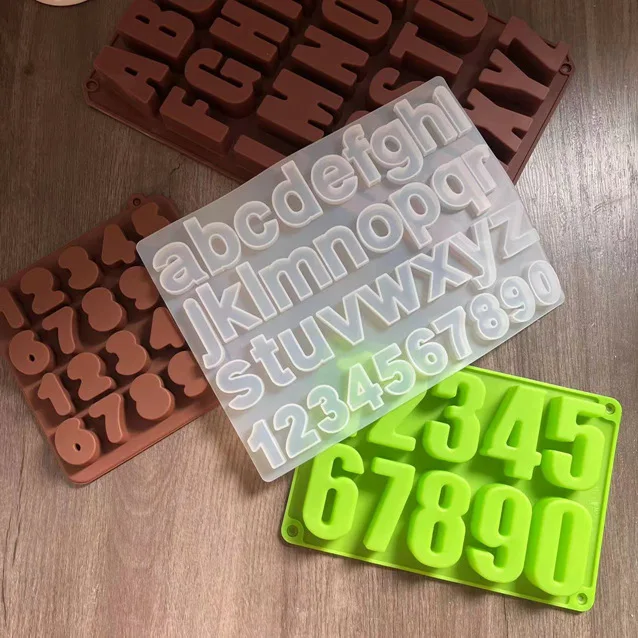 26 alphanumeric silica gel Chocolate Mold manual ice lattice glue dropping accessories mold biscuit mold