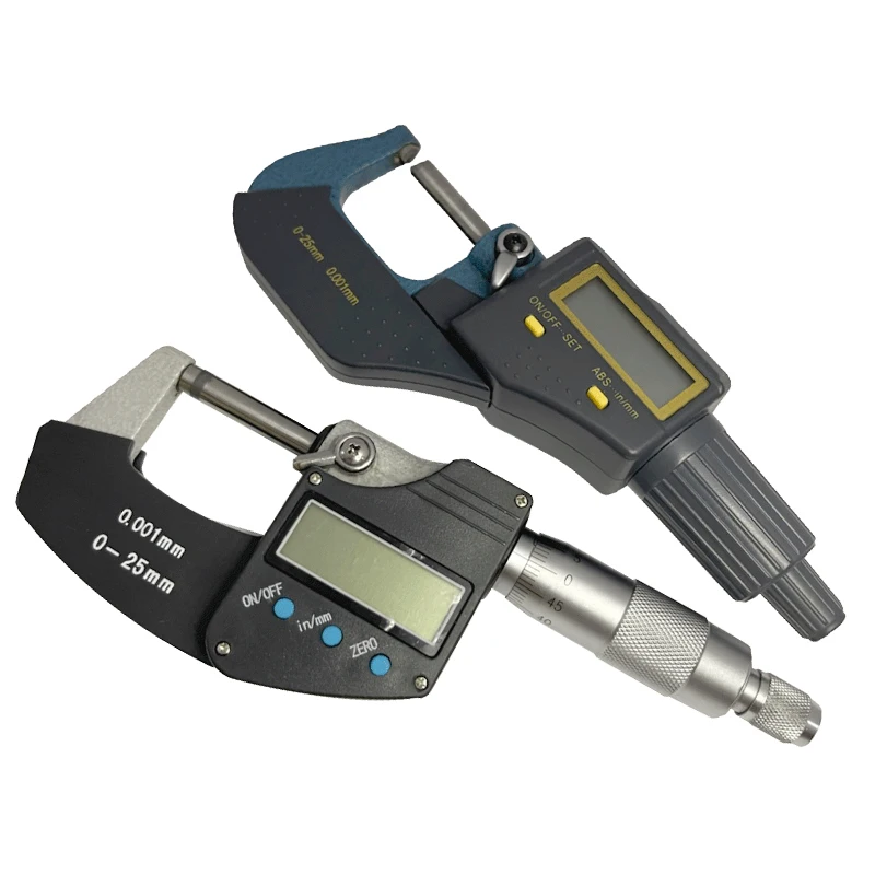 0-25mm 0.001mm High Quality Digital Micrometer With Big Screen Tube Electronic Digital Outside Micrometer