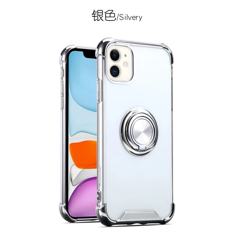 
Fashion Luxury Shockproof With Ring Kickstand Electroplating TPU Phone Cases For iPhone 7/8 X XS XR Max 11 12 Pro Max Case 