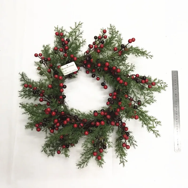 Декоративный Рождественский венок, рождественские украшения, подвеска на елку из ротанга, подвесной венок