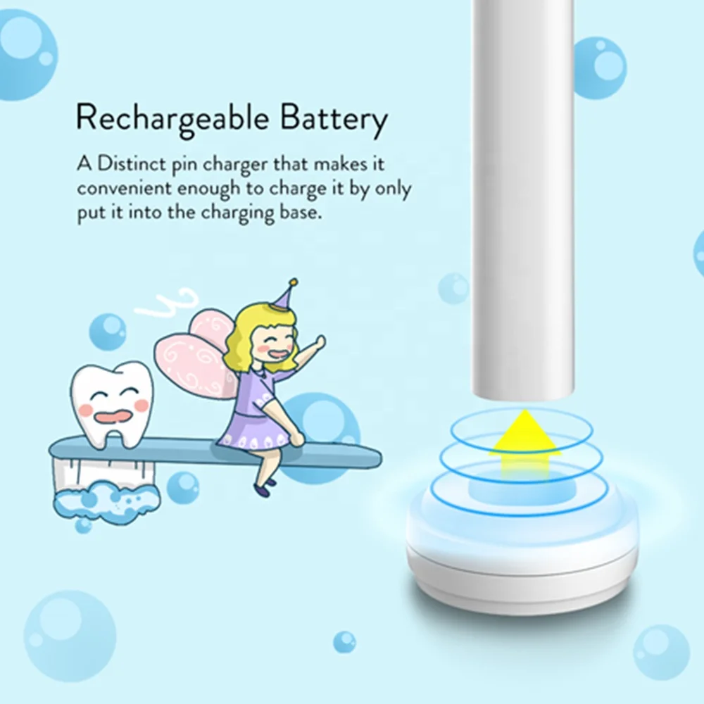 
Kids Powerful Ultrasonic Sonic Electric Toothbrush USB Charge Rechargeable Tooth Brushes Washable Electronic Whitening Teeth 
