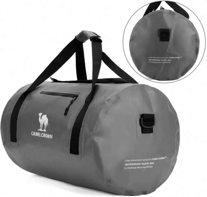 Custom Print Logo Large Capacity 50l Waterproof Dry Duffel Bag Outdoor Sport Duffel Blue Bag Backpack Travel Bag With Logo