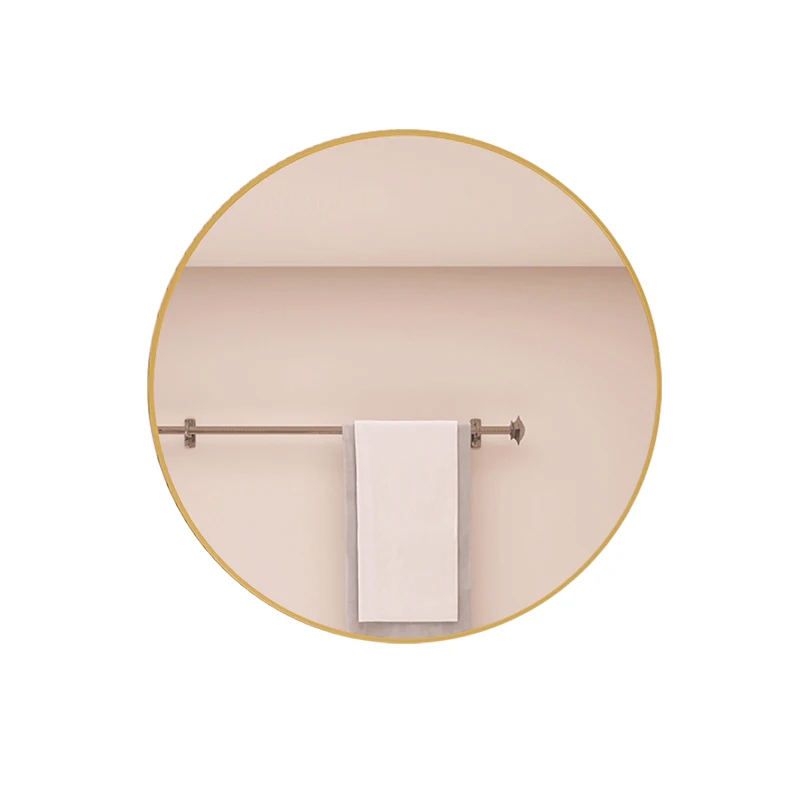 Wholesale decorative gold framed round wall mirror furniture bathroom mirror rattan wall bedroom Living Room  mirror  round