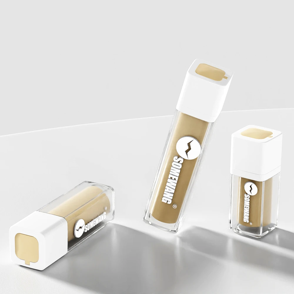 Custom Liquid Square Foundation Bottle as Plastic Airless Container with Pump Sealing and Logo Printing for Cosmetic Packaging