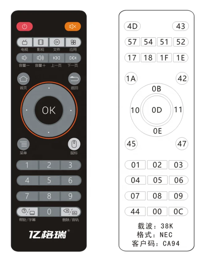 Multi-function frequency remote control for hot ceragem massage bed custom IR remote for adjustable bed remote control