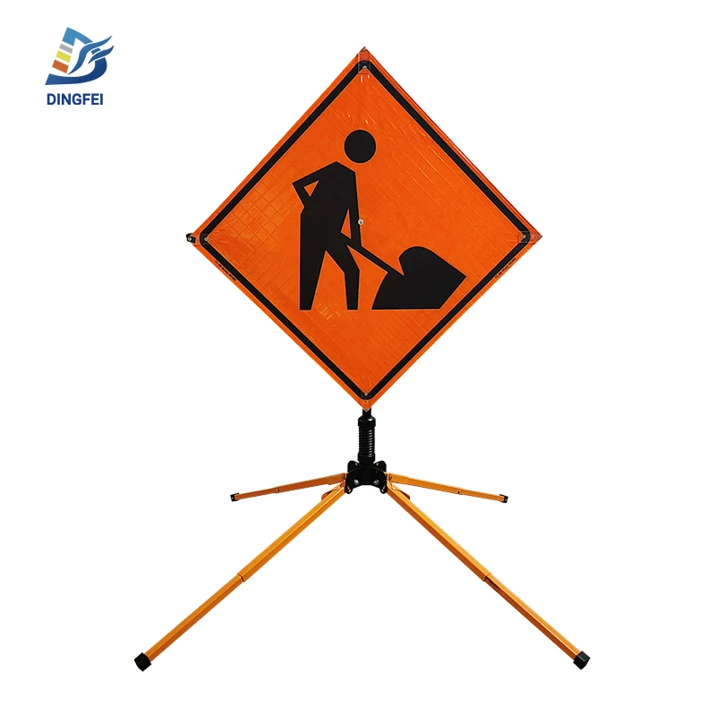TC-2B MUTCD Construction Temporary Road Work Road Work Short Duration High Intensity Vinyl Reflective Roll Up Traffic Signs