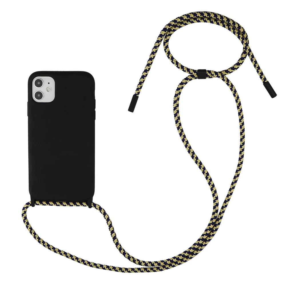 New Crossbody Personalise Custom Logo Lanyard Necklace rope Phone Cover Bag Case For iphone 12 Pro Max13 14 SE2 X XS 6 7 8 Plus