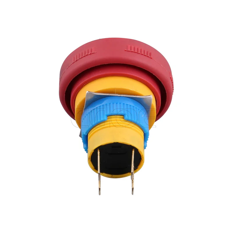 High quality plastic shell 16mm switch locking 1no1nc mushroom emergency stop for elevator