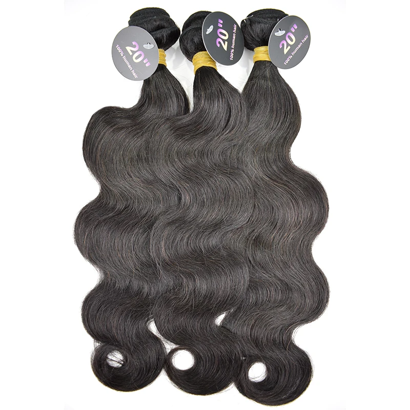 
RXHAIR Raw hair supplier unprocessed silk 10A Body wave human hair bundle 